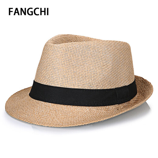 Fangchi-Hut Männer, mittleren und älteren Männer im Sommer koreanischer Papyrus atmungsaktiv und erfrischender Topper reisen gute Partner-Strohhut mit großer Größe großer Kopfumfang Dym-175 Meter Weiß L (58-60 cm)