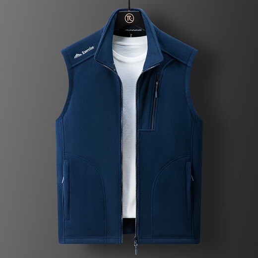 JP抓绒马甲立领保暖男背心坎肩休闲摇粒绒外套9277 黑色 4XL