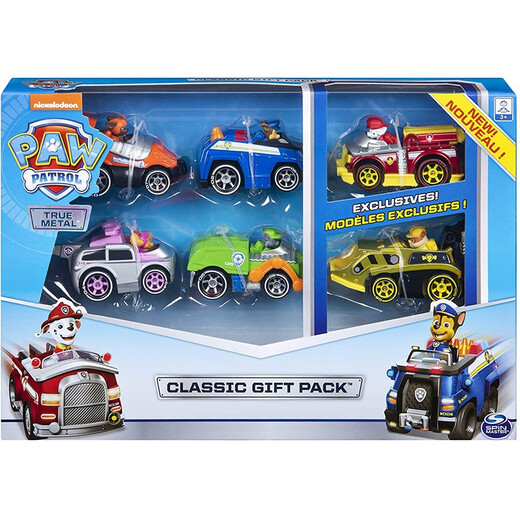 PAW PATROL large bus alloy car rescue vehicle set boys and girls toy collection bus children toy racing 16783 alloy car series-6 sets