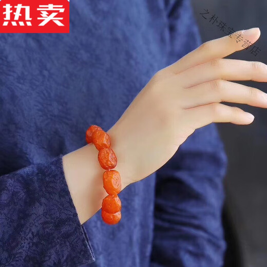 SNQP quality selection, natural Russian material, conformable old beeswax bracelet, amber raw stone single circle bracelet for men and women, picture chain, picture color