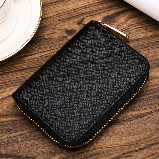 Foreign Trade Short Mini Wallet Women's Men's Card Bag Zipper Hand Loose Wallet Coin Purse Coin Bag Black