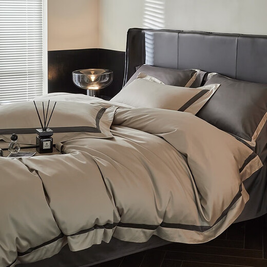 Dohia Home Textile 100-piece set 100 pure cotton wool cotton bed four-piece set light luxury craft 100s set Xinghailiu Nian 1.8-meter bed sheet style (quilt cover 230*229cm)