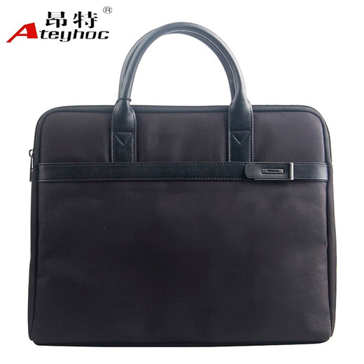 
Ateyhoc JS-825/826 portable document briefcase B4 three-dimensional document bag customized document bag waterproof conference information bag 825 black (size: 380*310*55MM)
