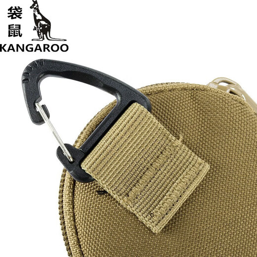 Kangourou (kangourou) mini zipper rangement clés sac casques casques sacs monnaie petit portefeuille petit sac à gâteau rond sac à dos pendent khaki couleur égale