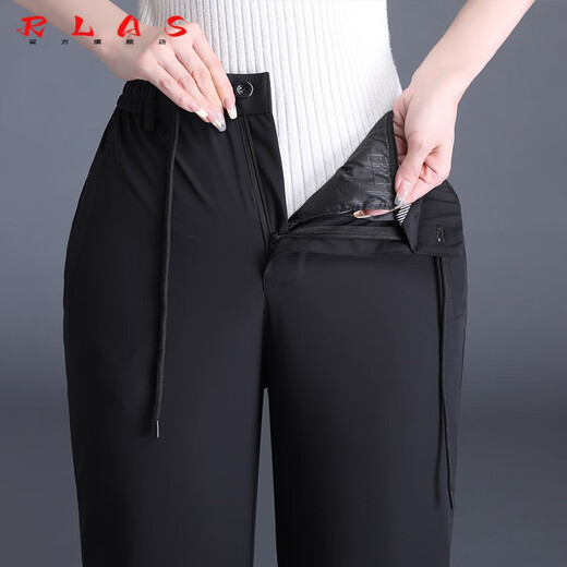 RLAS Minus 40 Degrees 2025 New Down Pants Women's Winter Outerwear Detachable Mom Style Middle-aged Straight Goose Down Pants Black Normal Women's Style Detachable M 100~110 Jin Jin equals 0.5 kg Fill power 850+