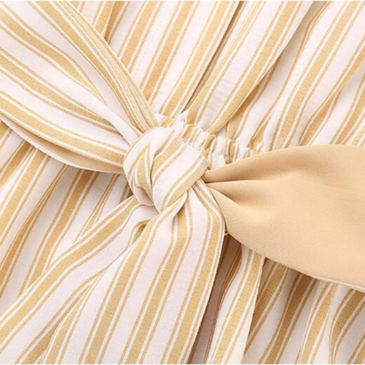 
Shanidoluo large size women's summer clothing fat mm new product fat sister fat people look slim and cover the belly dress short sleeves 15925 yellow 4XL recommended 160-180Jin [Jin equals 0.5 kg] to wear