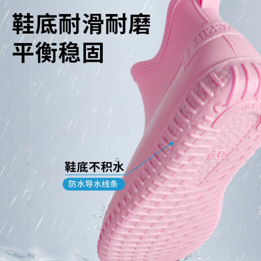 Footoppo Regenstiefel für Frauen kurze Röhrchen Wasserschuhe für Frauen modische wasserdichte Schuhe für nicht rutschfeste Stiefel im Freien für Frauen Low Top Gummi Schuhe kurze Regenstiefel rosa Größe 36