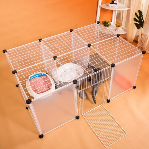 Zhihui Folding Cat Cage Cat Villa Kitten Adult Cat DIY Breeding Cat Cage Simple Assembly Indoor Fence Cattery Cat Nest Small Large Double-layer Pet Cat Dog Cage Dog Fence Cat Cage 18 Pieces (105*70*45cm) Can DIY Cat, Cage/Dog Fence