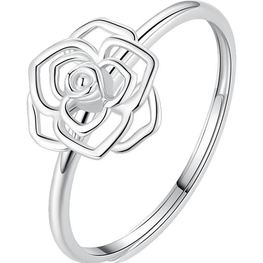 Aido Diamond pt950 platinum flower ring for women, fashionable and versatile platinum live ring gift for wife, weight 2.2-2.4 grams + delivery certificate + rose gift box