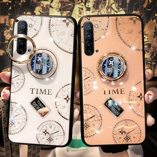 OPPOReno4/4Pro mobile phone case reno3/3Pro from the east all-inclusive anti-fall diamond protective cover personalized fashionable women's hard shell oppoReno4Pro [champagne gold] matching lanyard + film