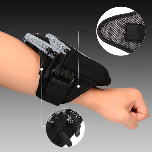 Happy Heart for Oneself Arm Mobile Phone Bag Running Sports Arm Bag Men and Women Outdoor Morning Running Equipment Arm Arm Mobile Phone Bag Arm Cover Walking Wrist Bag Night Running Marathon Cycling Sweatproof Armband Gray Large Size Mobile Phones Below 6.9 Inches