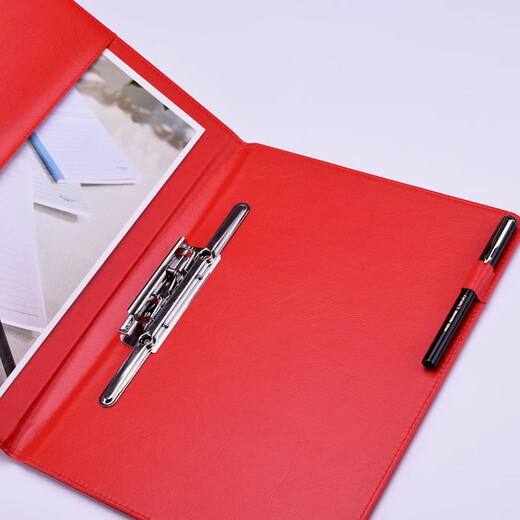 BailLiven Contrat Clip A4 Red Pu Leather Business Office Office Clip Clip de panne