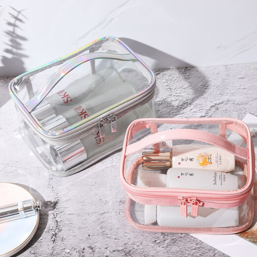 ToMill Transparent Cosmetic Bag Women's Waterproof Toiletries Bag Portable Travel Large Capacity Cosmetic Storage Bag Skin Care Product Storage Bag Summer-Colorful-Large Size