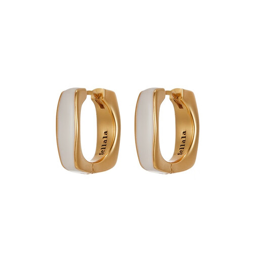 Fellala (fallala) Huacai Ribbon Earrings Women's Retro Earrings High-end Earrings Simple Earrings Holiday Birthday Gifts Huacai Ribbon Earrings | White