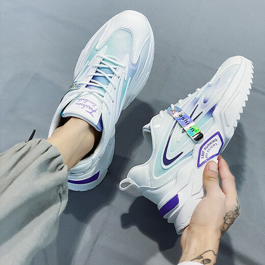
MVPBOY new casual shoes for men in autumn student dad shoes for men Korean style breathable running sports shoes for men soft sole running shoes for men super awesome X9920 white purple 39