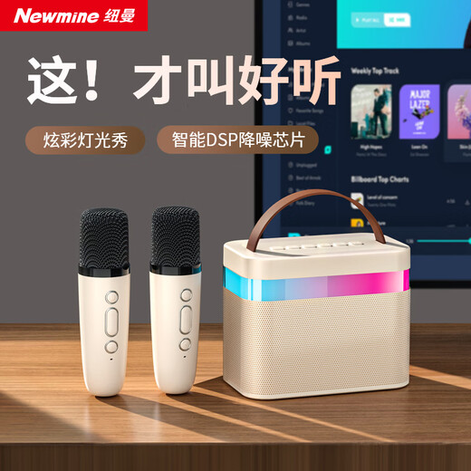 Newmine DP99 microphone and audio integrated sound card karaoke microphone home ktv audio set wireless bluetooth speaker singing artifact all-in-one children's entertainment microphone dual microphone