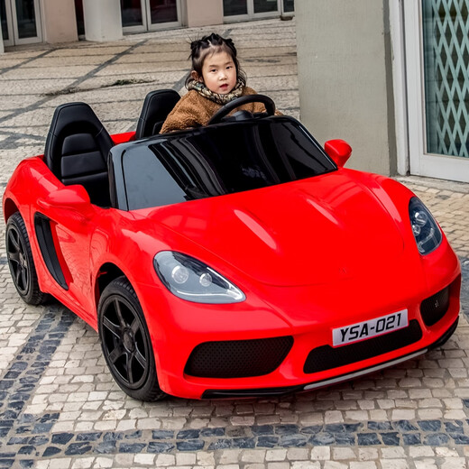 Yue's Automobile Industry Extra Large Two-seater Internet celebrity parent-child car children's electric car four-wheel remote control can sit adults and children toy car upgrade white + 24V battery + brushless motor + inflatable wheels + brakes + no remote control