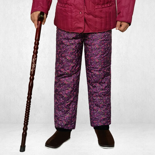 Zoomell grandma down pants thickened winter duck down straight loose warm pants women's high waist deep crotch elastic waist down pants black 165