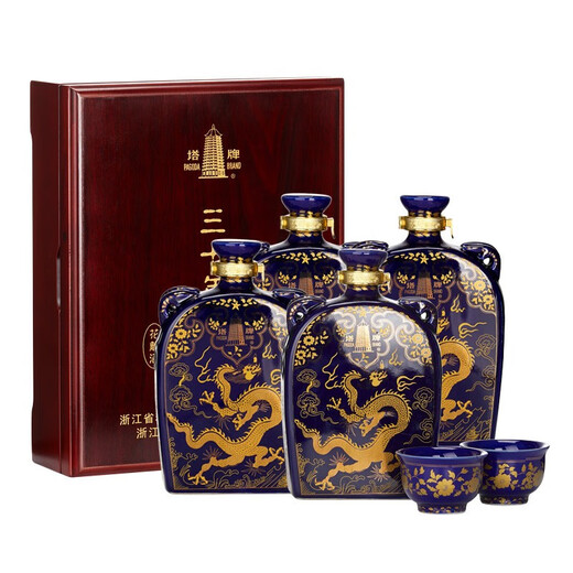 Tapao, Yuan Dynasty flat pot for 30 years, semi-dry type, Shaoxing rice wine, 680ml*4 bottles, whole box