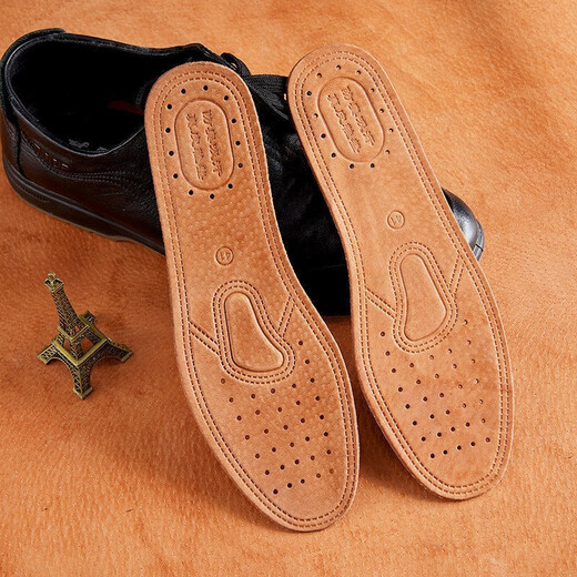 HKNNS Cow-Absorbing, Anti-Odor, Absorbing and Breathable INSERSE SPORT Cuir INSTERSE HOMMES and Women Spring dur, été et automne de grande taille de semelles authentiques trous en cuir [trois paires] 42