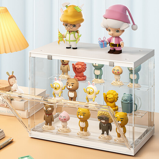 Sailotou storage display stand display box acrylic transparent dust-proof box display cabinet zp9 transparent white-upgraded version-two pack