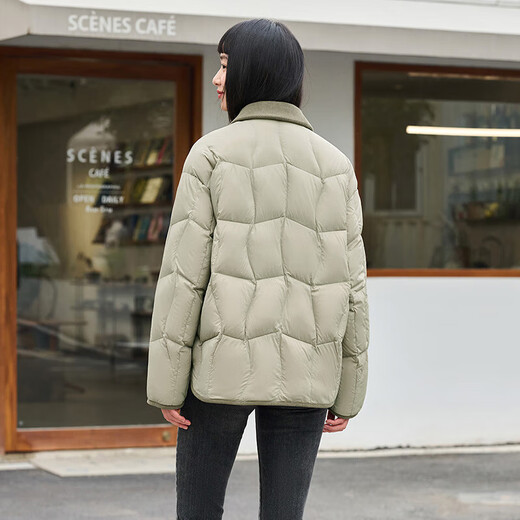 Tambor Down Jacket Women's Short Lapel Korean Style Loose Corduroy Jacket for Women TD236266 Milk Tea Brown 165