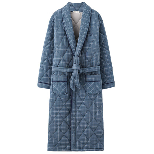 Yamulan Hiver 100 Coton Charmand de nuit pour hommes Paintes de nuit pour hommes épaissis Pyjamas Coton pur Long plus taille de coton de la taille de coton A1047-trois couches épaissies de chemise de nuit en coton à l'intérieur et à l'extérieur du coton 180 (xxl)