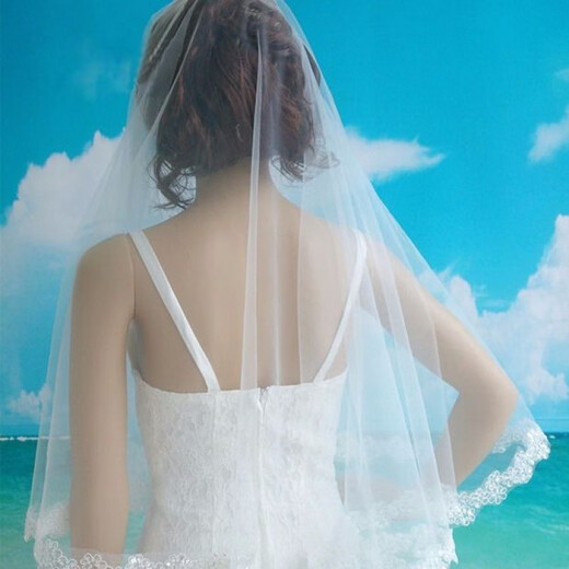 Muden New Style Bride European и American Sequin Кружевая кружевная завеса