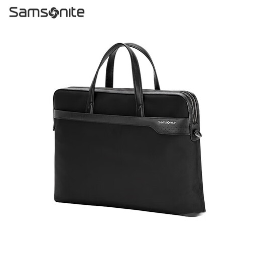 Samsonite briefcase, business and casual handbag, multi-function office and travel shoulder bag, BR6, black 002 (small)