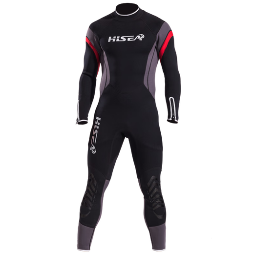 HiSEA3mm professional diving suit, surf suit, jellyfish suit, surf suit, one-piece cold-proof and warm free diving wet suit for men and women 059# black powder 3mm S
