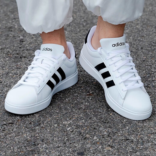 Adidas Männerschuhe Freizeitschuhe Frauenschuhe Sommer Neue Sportschuhe Grand Court 2.0 Mode und vielseitige Low-Top-Schuhe GW9195/Weiß 41 (255 mm)