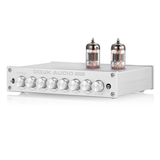 DOUK AUDIO T8 PRO 发烧级胆机前级平衡输入输出EQ多频段调节增益电子管功放前置放大器胆前级 黑色