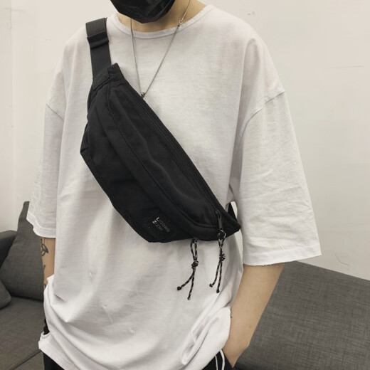 Mozi Japanese trendy brand men's chest bag sports waist bag trendy shoulder messenger bag boys casual shoulder bag black small backpack black