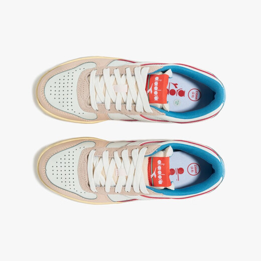 Diadora Diadona Women's Shoes Zapatos de baloncesto Classel Lavado de piedra Viejas zapatillas Retro Board Zapatos Mágicos White/Rose Pink/C9866 38