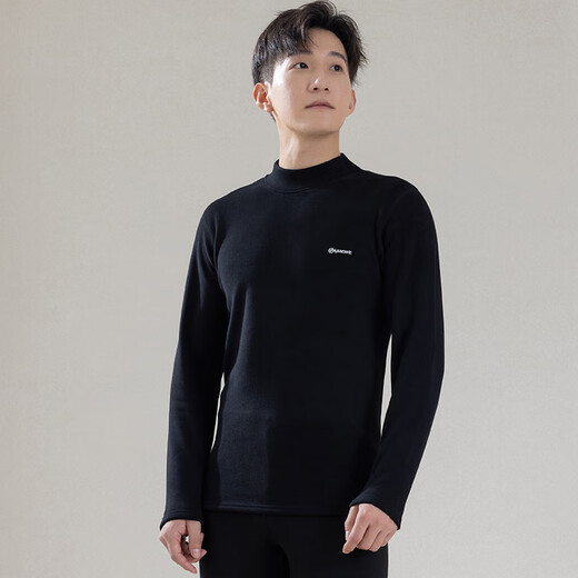 Langsha mid-high collar thermal top men's new velvet thickened bottoming slim linen sweatshirt cold-proof underwear autumn clothing for men