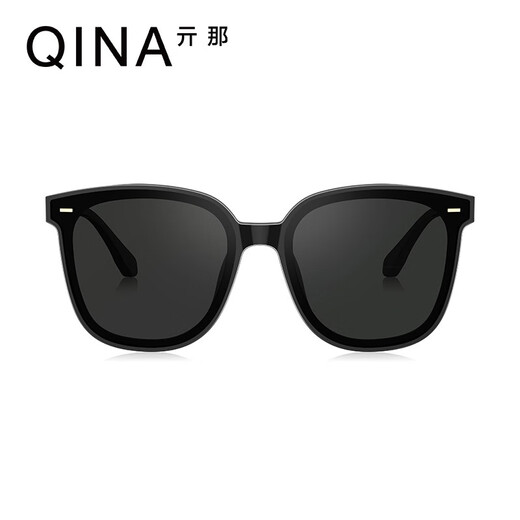 亓那（QINA）眼镜赵露思同款经典黑超墨镜男女开车防晒太阳镜潮 【露思同款】QN5009C10