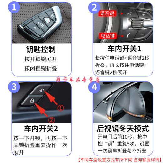 山头林村适用于2015-22款新宝马后视镜电动折叠1系2系3系5系自动折耳X1X2 2系敞篷跑车合金包安装