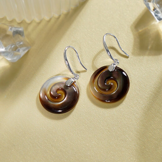 Nectar Shell Black Butterfly Sea Wave Swirl Earrings Earrings