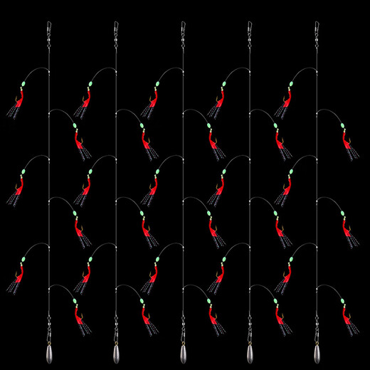 
Hurricane Bionic Shrimp Skin Skewer Hook and White Strip Fishing Set Sequin Luya Sea Fishing Bad Pills World Hook Skewer Fishing Lucky Lucky No. 6 Shrimp Skewer Hook 6 Hook Version 5 Payment + 10g Lead 5 Pieces