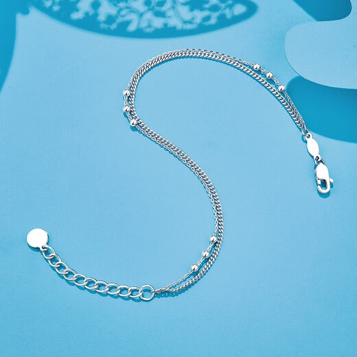 Luxury beads PT950 platinum bracelet for women summer platinum bestie bracelet for girls 2022 new ins niche design 19cm-3.47g