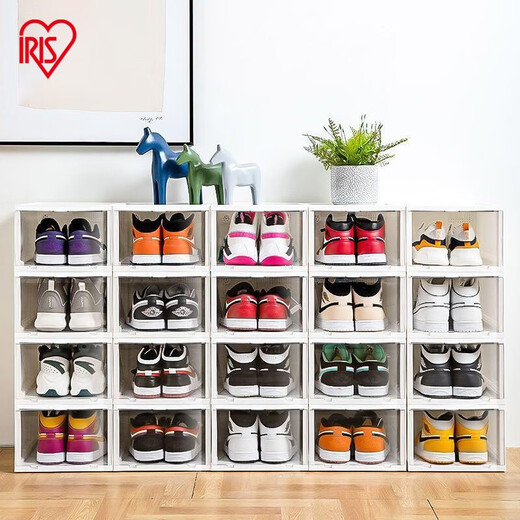 Alice Shoe Box AJ Shoe Box Transparent Storage Box Shoe Rack Storage Box Shoe Cabinet Men's Sneakers Leather Shoes Organizing Silk 46 Points 5 Size AJ Can Hold 8 Extra Large Sizes