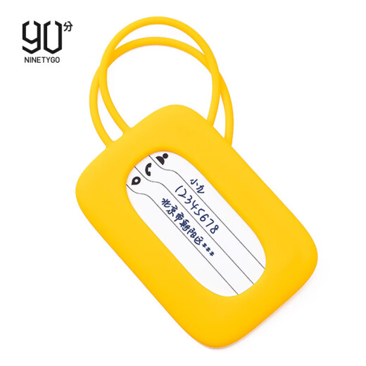 90 points colorful silicone luggage tag boarding pass suitcase consignment tag trolley case identification tag medium yellow