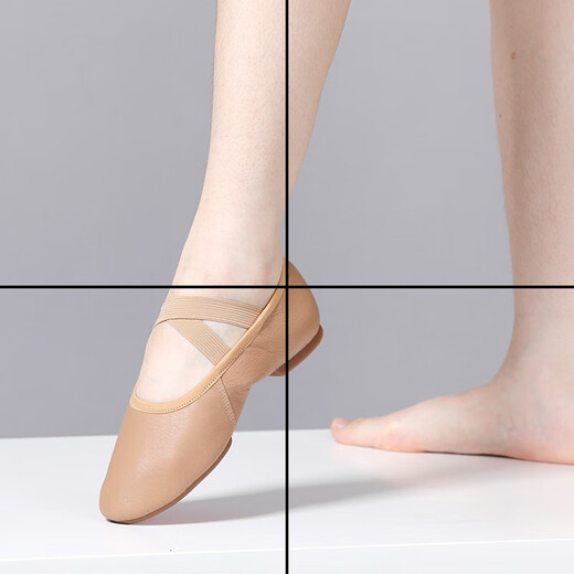 
Jinshan Mingyu low-heeled dance shoes for Jurgent leather soft sole classical dance shape training for adult teachers special training exercises for kung fu shoes camel color 1cm 38