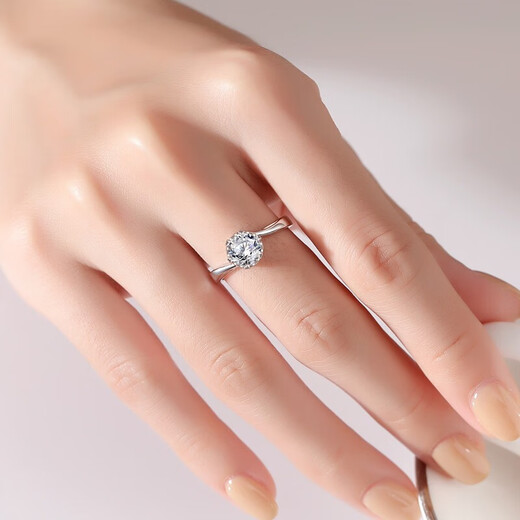 Grace GirlPT950 Platinum Ring Women's One Carat Moissanite Diamond Couple Men's Proposal Birthday Valentine's Day Gift Women's - Snowflake One Carat Moissanite Platinum Ring