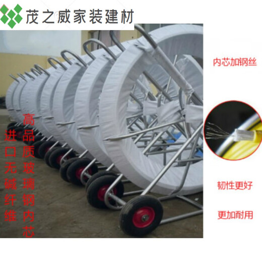 Alkali-free FRP threader leader pipe threader puncher pipe optical cable dredge cable tool threading 12*180 meters plus steel wire belt thickened frame