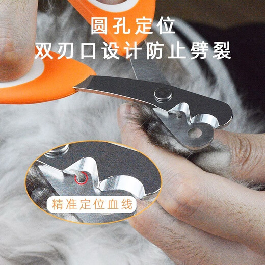 Huayuan Pet Tools (hoopet) pet nail scissors, cat nail scissors, round hole cat scissors, cat nail clippers, dog nail clippers, Teddy puppy scissors, double-hole blind scissors, Hermès Orange