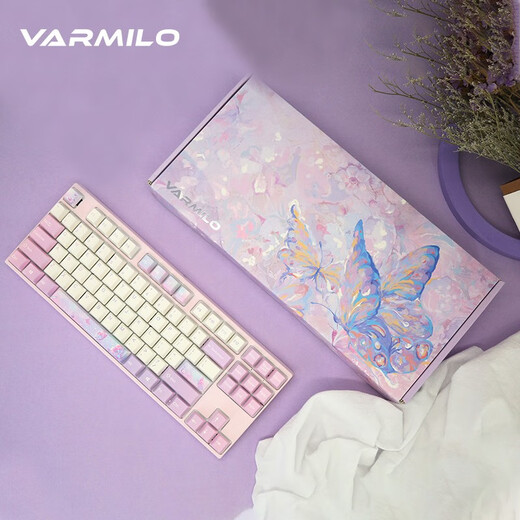 Amilo (Varmilo) Dream Butterfly Series Keyboard Machinery Gift Keyboard Mechanical Keyboard Game Keyboard Capacitive Keyboard Dream Butterfly 87 Key Wired German Cherry Red Axis Without Light
