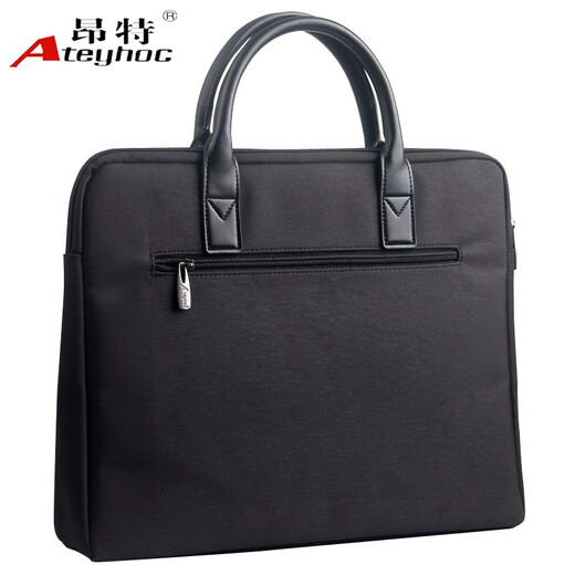 
Ateyhoc JS-825/826 portable document briefcase B4 three-dimensional document bag customized document bag waterproof conference information bag 825 black (size: 380*310*55MM)