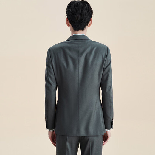 Angel Bird Suit Men's First Suit in Life Men's Fashionable Business Formal Micro Suede Suit and Trouser Suit Grass Green - Double-breasted Slim Fit 50 A(180/100) /Please note waist or trousers