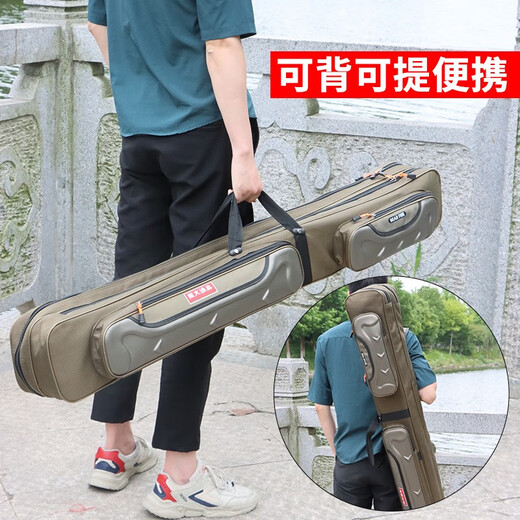 Xionghuo fishing rod bag fishing bag thickened fishing gear bag fish bag multi-functional sea rod bag fishing gear bag rod bag rod bag two-layer rectangular bag 125cm